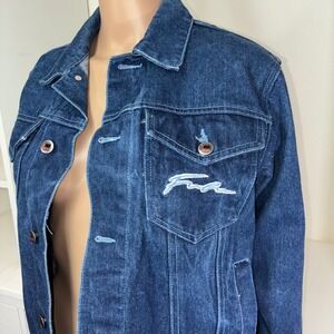 FUBU Y2K vintage 90s The Collection Denim Jacket Women's Medium Blue Jean